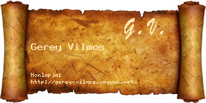 Gerey Vilmos névjegykártya